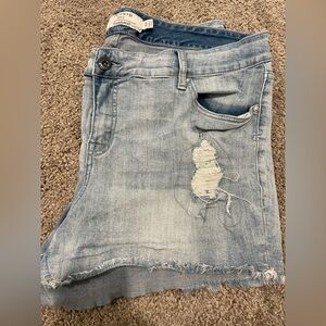 Torrid Light Blue Distressed Denim Shorts